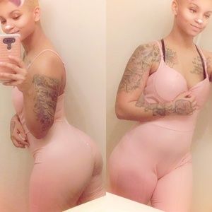 Pink leather jumpsuit